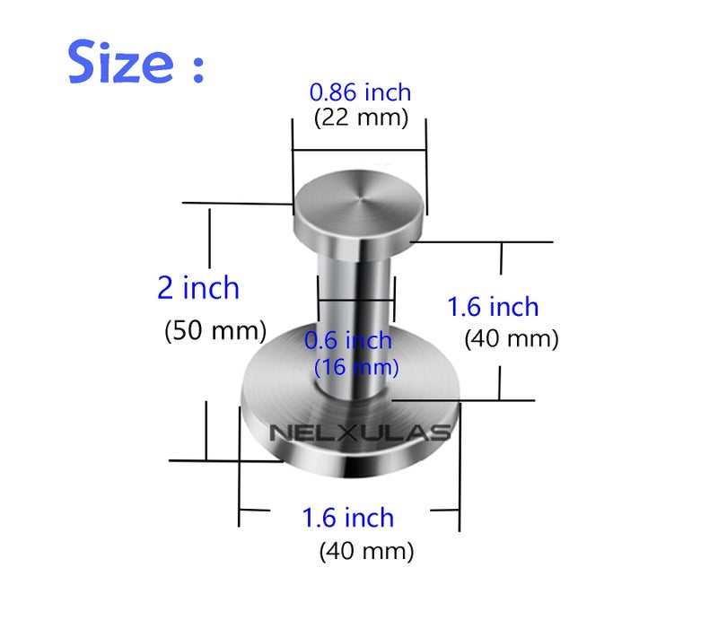 NELXULAS Brushed Stainless Steel Short Bath Towel Hooks Single Super Heavy Duty Wall Mount Hook, Fit for Bedroom,Living Room, Bathroom and Fitting Room, Office, - Image 5